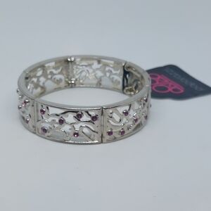 Paparazzi Silver Bracelet with Pink Accents